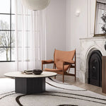 Modern Multi-Layer Board and Ceramic Sintered Stone Coffee Table – Stylish Round Tea Table for Chic Living Rooms fhmj-5045
