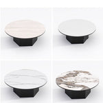 Modern Multi-Layer Board and Ceramic Sintered Stone Coffee Table – Stylish Round Tea Table for Chic Living Rooms fhmj-5045
