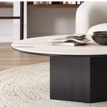 Modern Multi-Layer Board and Ceramic Sintered Stone Coffee Table – Stylish Round Tea Table for Chic Living Rooms fhmj-5045