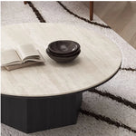Modern Multi-Layer Board and Ceramic Sintered Stone Coffee Table – Stylish Round Tea Table for Chic Living Rooms fhmj-5045