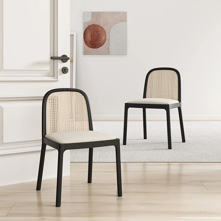 Stylish Ash Wood Chair with Rattan Weaving – Modern Comfort for Your Home fhmj-5047