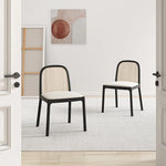 Stylish Ash Wood Chair with Rattan Weaving – Modern Comfort for Your Home fhmj-5047