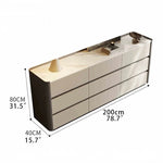Stylish Sintered Stone & PU Leather Cabinet - Modern Storage Solution for Home Decor fhx-4572