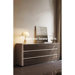 Stylish Sintered Stone & PU Leather Cabinet - Modern Storage Solution for Home Decor fhx-4572