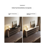 Stylish Sintered Stone & PU Leather Cabinet - Modern Storage Solution for Home Decor fhx-4572