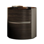 Stylish Modern Bedside Cupboard with Sintered Stone Top & PU Leather Accents - Perfect for Your Bedroom Decor fhx-4573