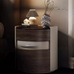 Stylish Modern Bedside Cupboard with Sintered Stone Top & PU Leather Accents - Perfect for Your Bedroom Decor fhx-4573