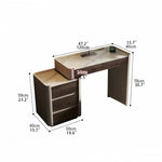 Sleek Makeup Table with Sintered Stone Top and Synthetic Leather Finish – Elegant Vanity Desk for Modern Spaces fhx-4575