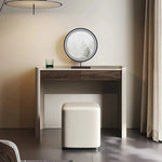 Sleek Makeup Table with Sintered Stone Top and Synthetic Leather Finish – Elegant Vanity Desk for Modern Spaces fhx-4575