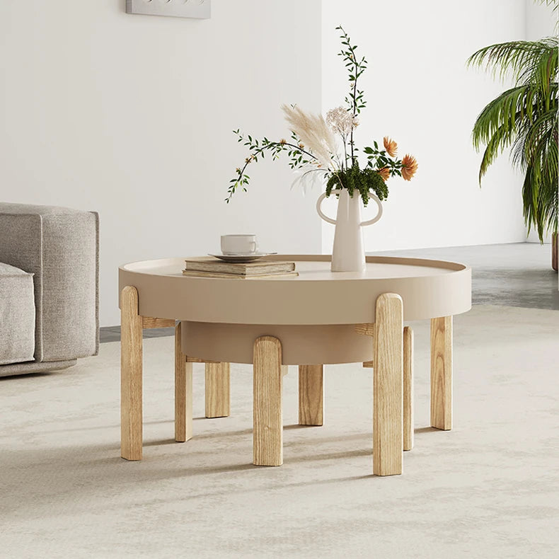 Contemporary Ash Wood Tea Table Set for Modern Living Rooms fif-4506