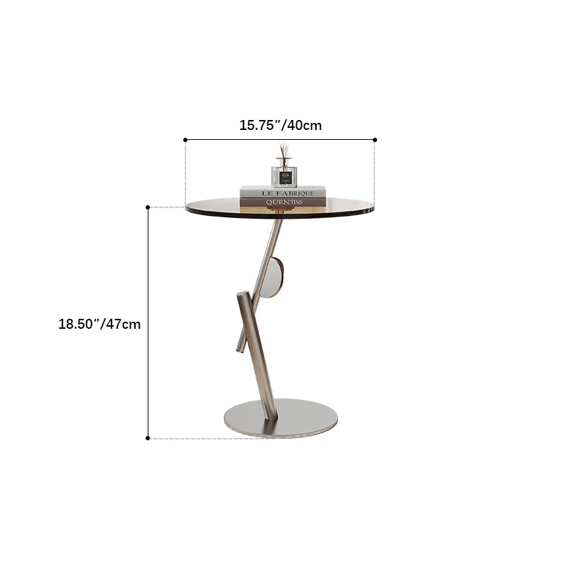 Modern Glass & Stainless Steel Tea Table for Elegant Living Rooms fif-4512