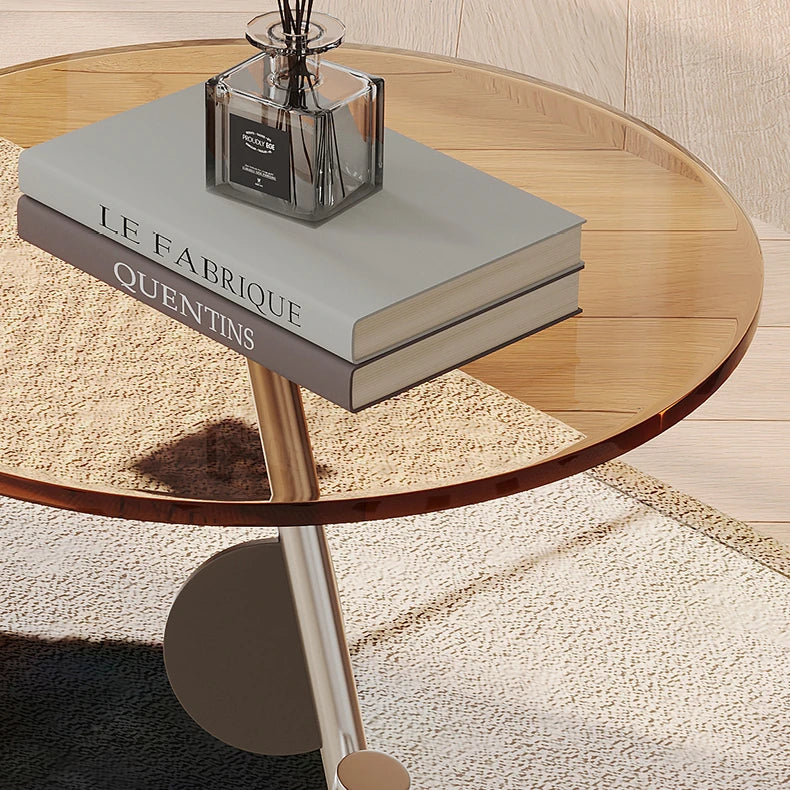 Modern Glass & Stainless Steel Tea Table for Elegant Living Rooms fif-4512