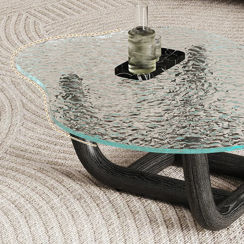 Elegant Ash Wood Tea Table with Tempered Glass Top - Modern Centerpiece for Your Living Room fif-4516