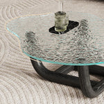 Elegant Ash Wood Tea Table with Tempered Glass Top - Modern Centerpiece for Your Living Room fif-4516