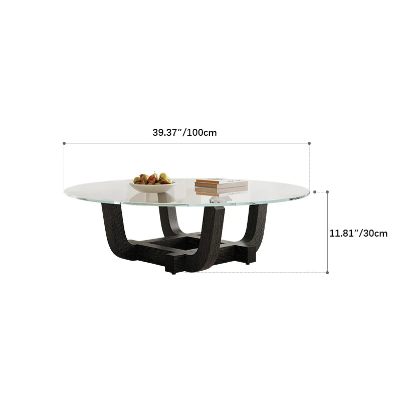 Modern Ash Wood & Tempered Glass Tea Table - Elegant Design for Sophisticated Spaces fif-4517