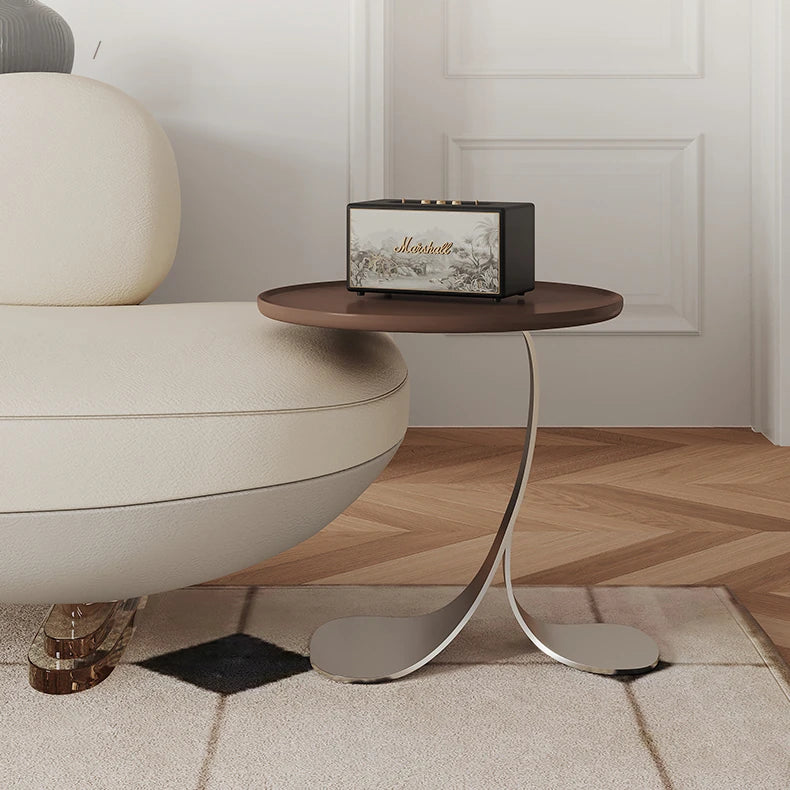 Modern Tea Table with Acrylic Base and Solid Wood Top - Stylish Coffee Table for Living Room fif-4521