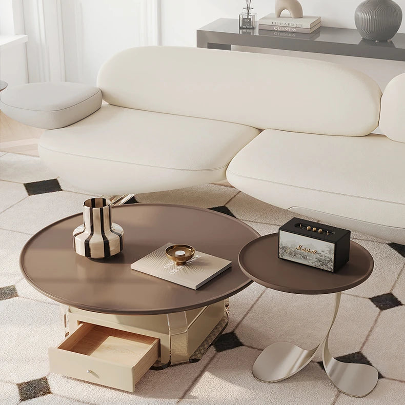 Modern Tea Table with Acrylic Base and Solid Wood Top - Stylish Coffee Table for Living Room fif-4521