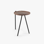 Modern Black Walnut Tea Table with Sleek Stainless Steel Legs - Perfect for Cozy Spaces fif-4527