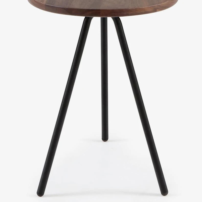 Modern Black Walnut Tea Table with Sleek Stainless Steel Legs - Perfect for Cozy Spaces fif-4527