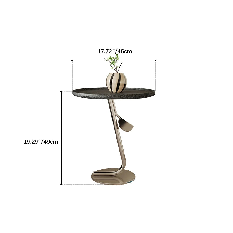 Modern Ash Wood & Stainless Steel Tea Table - Stylish and Durable Accent Piece fif-4531