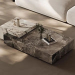 Stylish Sintered Stone Pine Coffee Table - Modern Design with Elegant Marble Finish fjd-4681