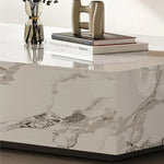 Stylish Sintered Stone Pine Coffee Table - Modern Design with Elegant Marble Finish fjd-4681