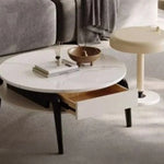 Stylish Marble and Pine Coffee Table - Modern Density Board Design for Chic Living Spaces fjd-4685