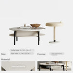 Stylish Marble and Pine Coffee Table - Modern Density Board Design for Chic Living Spaces fjd-4685
