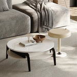 Stylish Marble and Pine Coffee Table - Modern Density Board Design for Chic Living Spaces fjd-4685