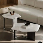 Stylish Density Board Stone Coffee Table for Modern Living Room Decor – Elegant Minimalist Design fjd-4686