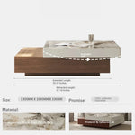 Elegant Sintered Stone Coffee Table with Modern Design - Stylish Living Room Centerpiece fjd-4687
