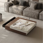 Elegant Sintered Stone Coffee Table with Modern Design - Stylish Living Room Centerpiece fjd-4687