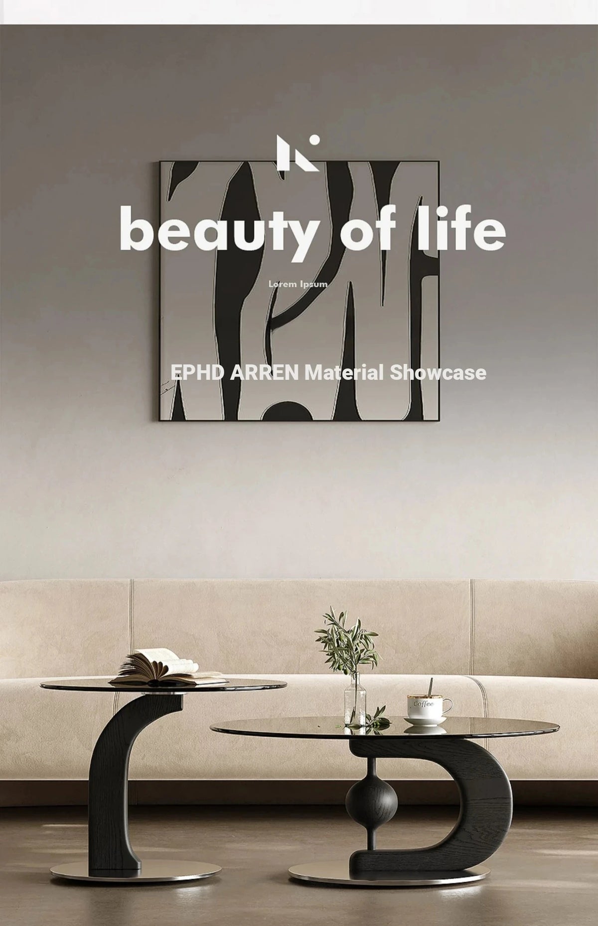Stylish Tempered Glass Coffee Table Set with Ash Wood and Stainless Steel Base - Modern Living Room Accent Furniture fjd-4688