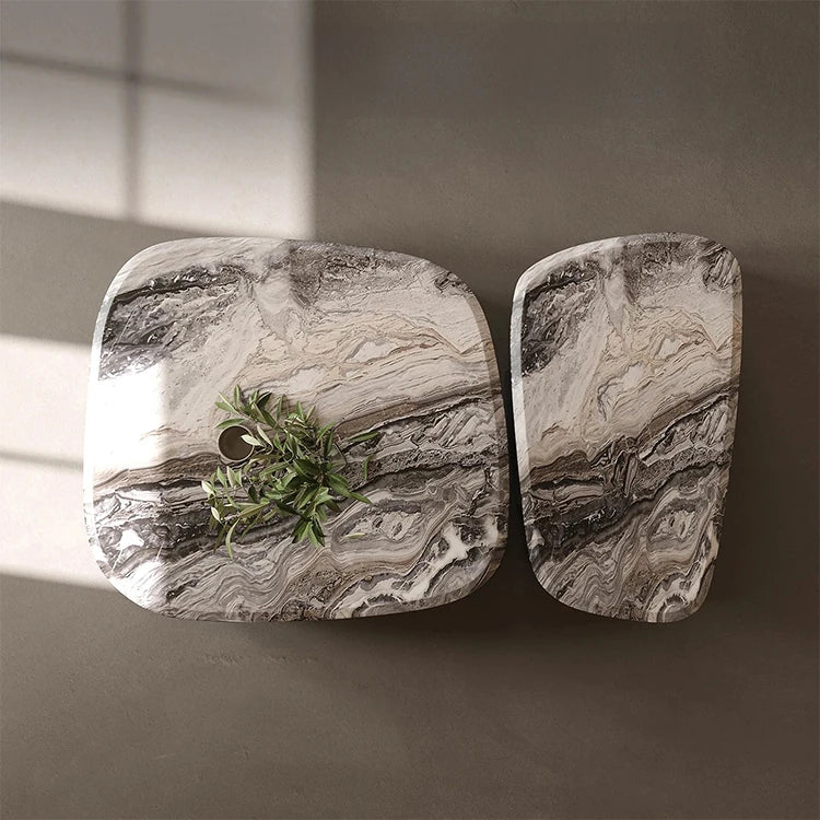 Elegant Marble Coffee Table Set | Modern Density Board & Stainless Steel Design | Stylish Living Room Centerpiece fjd-4694