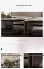 Elegant Marble Coffee Table Set | Modern Density Board & Stainless Steel Design | Stylish Living Room Centerpiece fjd-4694