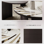 Elegant Stone and Tempered Glass Coffee Table – Modern Design for Stylish Living Rooms fjd-4697