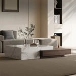 Modern Elegant Coffee Table with Sintered Stone and Pine Density Board - Stylish Centerpiece for Living Room Decor fjd-4698