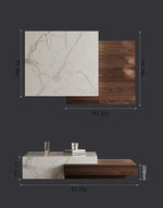 Modern Elegant Coffee Table with Sintered Stone and Pine Density Board - Stylish Centerpiece for Living Room Decor fjd-4698