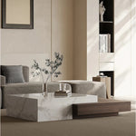 Modern Elegant Coffee Table with Sintered Stone and Pine Density Board - Stylish Centerpiece for Living Room Decor fjd-4698