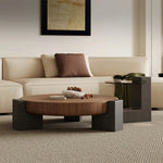 Stylish Ash Wood Coffee Table with Tempered Glass Top – Modern Centerpiece for Living Room fjd-4699