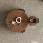 Stylish Ash Wood Coffee Table with Tempered Glass Top – Modern Centerpiece for Living Room fjd-4699