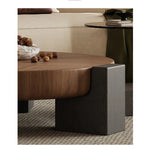Stylish Ash Wood Coffee Table with Tempered Glass Top – Modern Centerpiece for Living Room fjd-4699