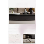 Modern Sintered Stone Coffee Table with Stainless Steel Base - Stylish Oval Design for Living Room fjd-4703