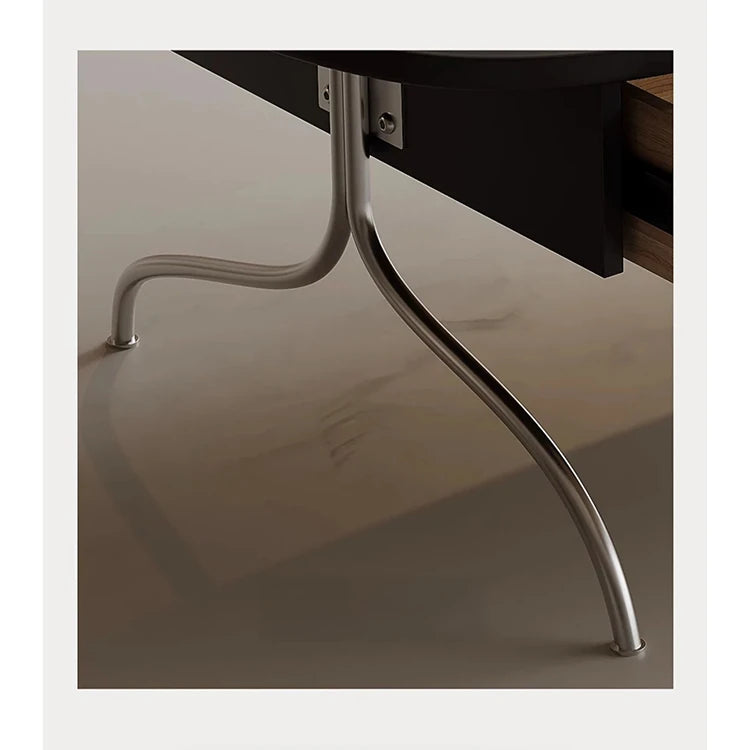 Modern Sintered Stone Coffee Table with Stainless Steel Base - Stylish Oval Design for Living Room fjd-4703