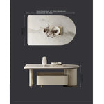 Stylish Stone Density Board Coffee Table with Storage - Modern Oval Design for Living Room fjd-4705