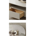 Stylish Stone Density Board Coffee Table with Storage - Modern Oval Design for Living Room fjd-4705