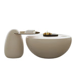 Modern Minimalist Coffee Table with GFRP Base and Tempered Glass Top – Stylish Living Room Furniture fjd-4709