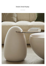 Modern Minimalist Coffee Table with GFRP Base and Tempered Glass Top – Stylish Living Room Furniture fjd-4709