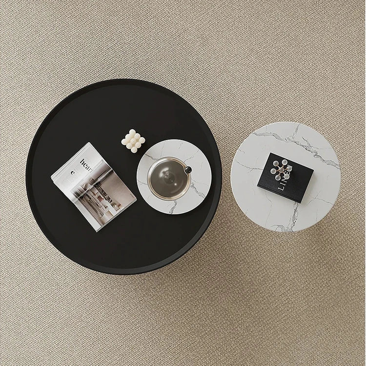 Stylish Marble and Pine Coffee Table with Sleek Stainless Accents - Modern Living Room Centerpiece fjd-4713