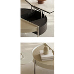 Stylish Modern Coffee Table Set with Synthetic Leather and Stone Accent - Versatile Living Room Furniture fjd-4715